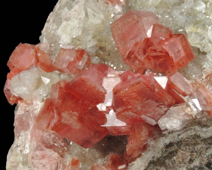 Rhodochrosite on Quartz from Uchucchaqua Mine, Oyon Province, Lima Department, Peru