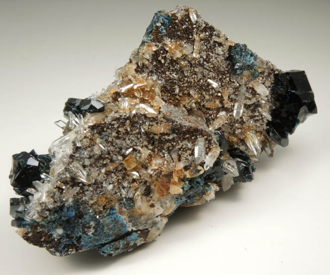 Lazulite, Siderite, Quartz from Rapid Creek, 70 km northwest of Aklavik, Yukon, Canada