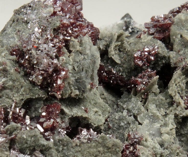 Proustite and Acanthite from Mine d'Imider, 6.2 km ESE of Imiter, Tinghir Province, Drâa-Tafilalet, Morocco