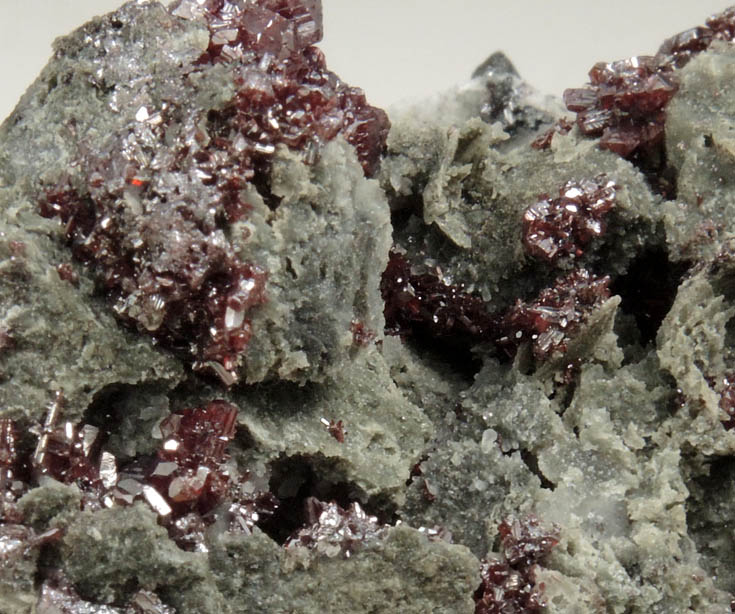 Proustite and Acanthite from Mine d'Imider, 6.2 km ESE of Imiter, Tinghir Province, Dra-Tafilalet, Morocco