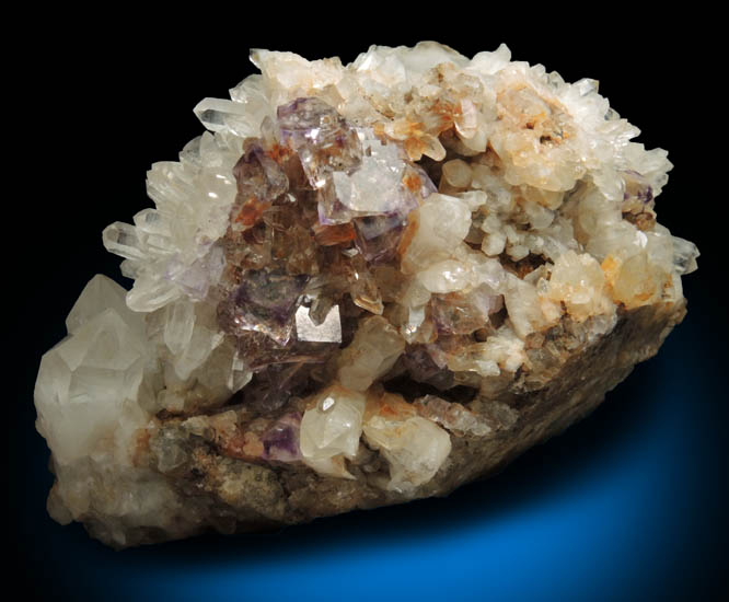 Fluorite on Quartz from Stoddard Mine, Westmoreland, Cheshire County, New Hampshire