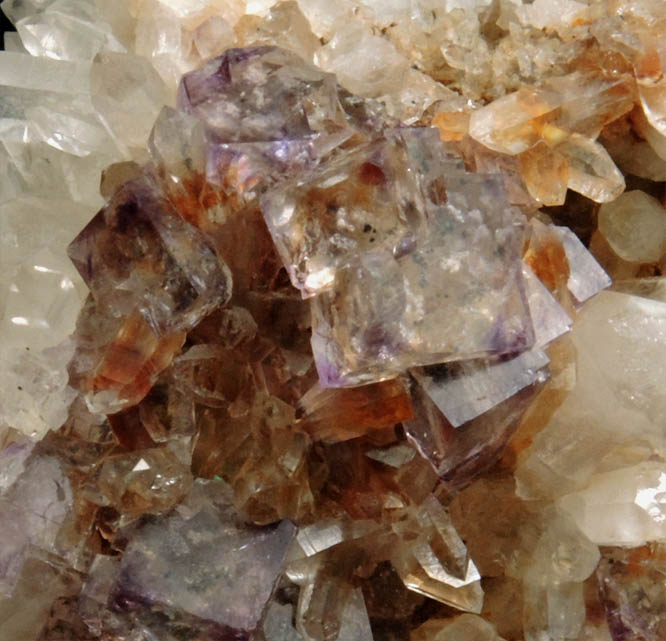 Fluorite on Quartz from Stoddard Mine, Westmoreland, Cheshire County, New Hampshire