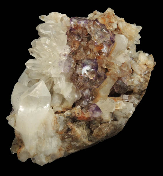 Fluorite on Quartz from Stoddard Mine, Westmoreland, Cheshire County, New Hampshire