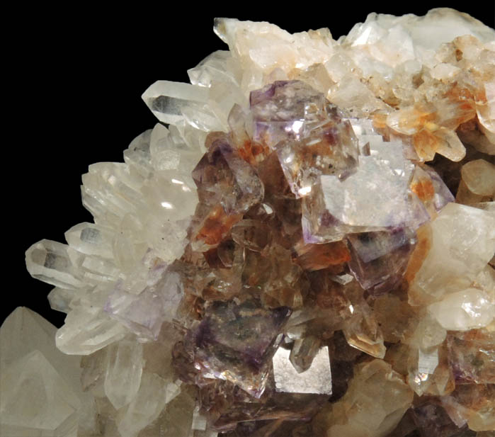 Fluorite on Quartz from Stoddard Mine, Westmoreland, Cheshire County, New Hampshire