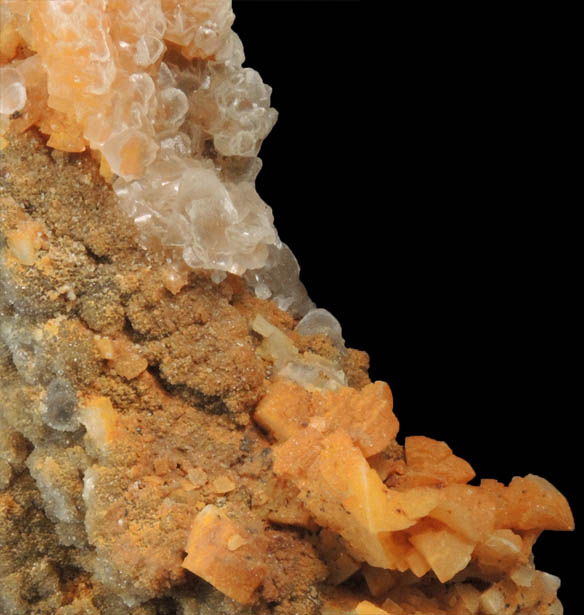 Calcite, Dolomite, Smithsonite from Monte Cristo Mine, Rush Creek District, Marion County, Arkansas