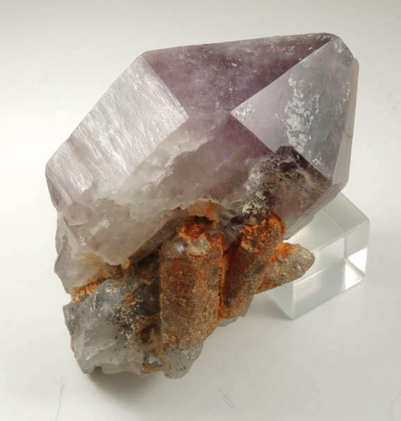 Quartz var. Smoky-Amethyst Quartz from Intergalactic Pit, Deer Hill, Stowe, Oxford County, Maine