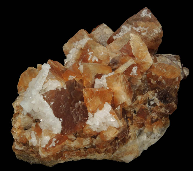 Harmotome on Calcite from Whitesmith Mine, near Strontian, Loch Sunart, Highland (formerly Argyll), Scotland