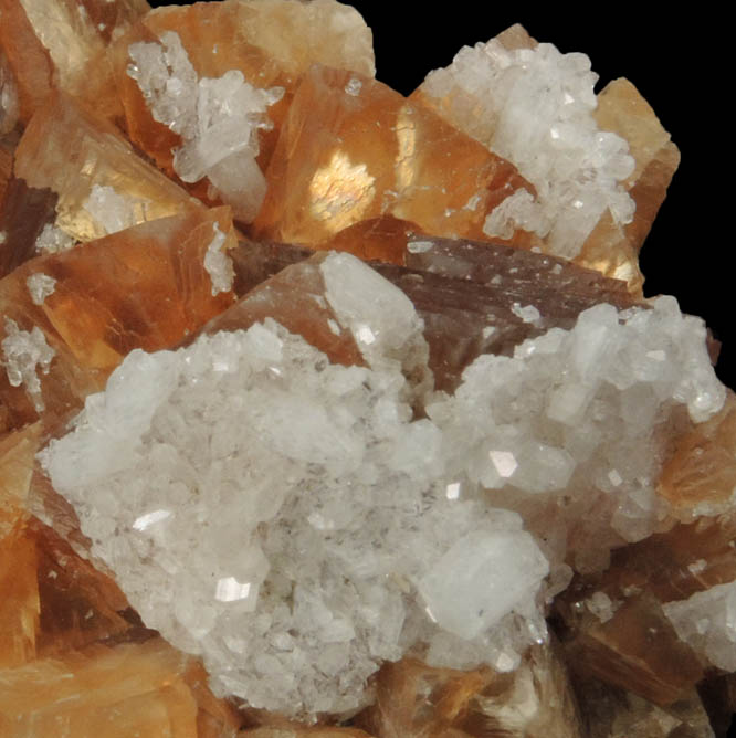 Harmotome on Calcite from Whitesmith Mine, near Strontian, Loch Sunart, Highland (formerly Argyll), Scotland