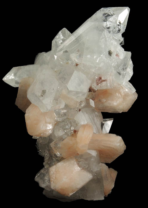 Apophyllite and Stilbite over stalactitic Quartz from Jalgaon, Maharashtra, India