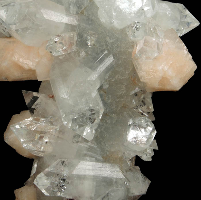 Apophyllite and Stilbite over stalactitic Quartz from Jalgaon, Maharashtra, India