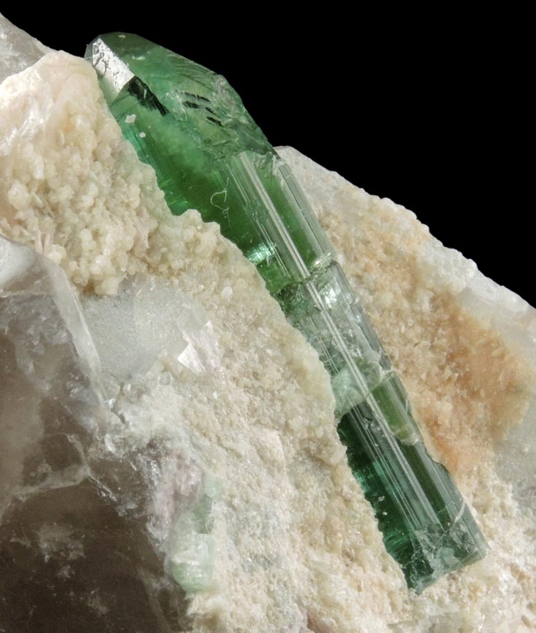 Elbaite Tourmaline in Quartz from Havey Quarry, Poland, Androscoggin County, Maine