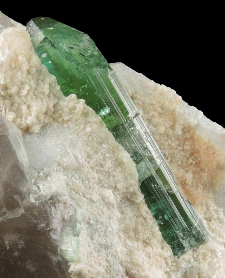 Elbaite Tourmaline in Quartz from Havey Quarry, Poland, Androscoggin County, Maine