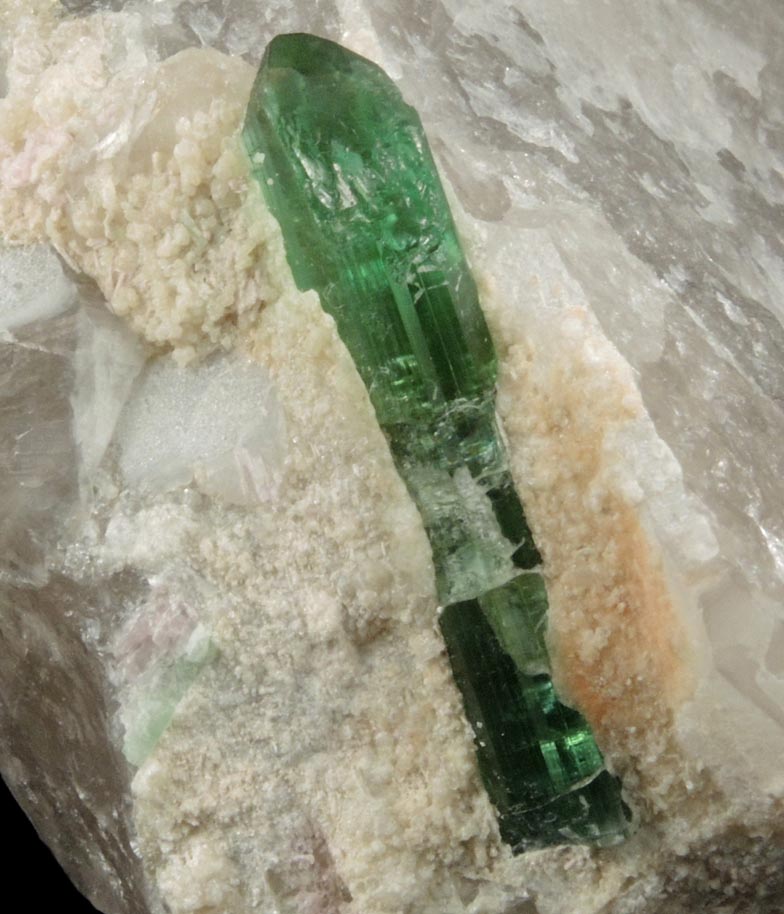 Elbaite Tourmaline in Quartz from Havey Quarry, Poland, Androscoggin County, Maine