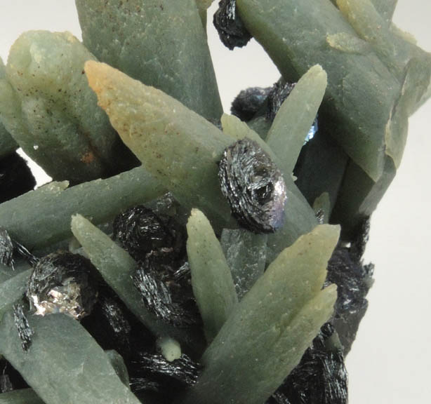 Hematite on Quartz with Hedenbergite-Actinolite-Crossite inclusions from Mega Xhorio, Seriphos Island, Greece