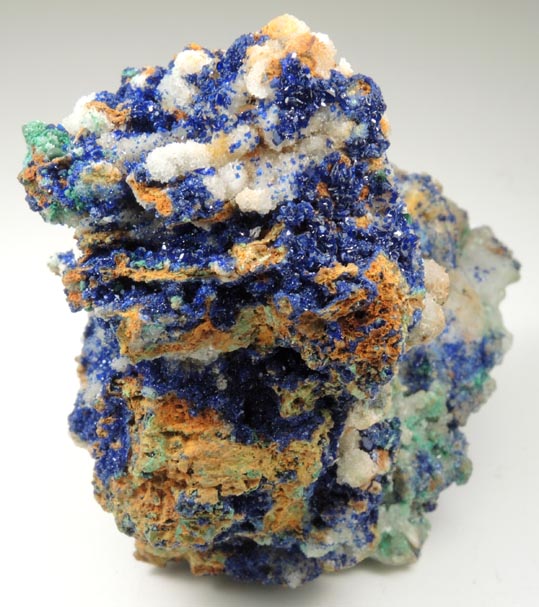 Azurite and Malachite on Quartz from Tsumeb Mine, Otavi-Bergland District, Oshikoto, Namibia