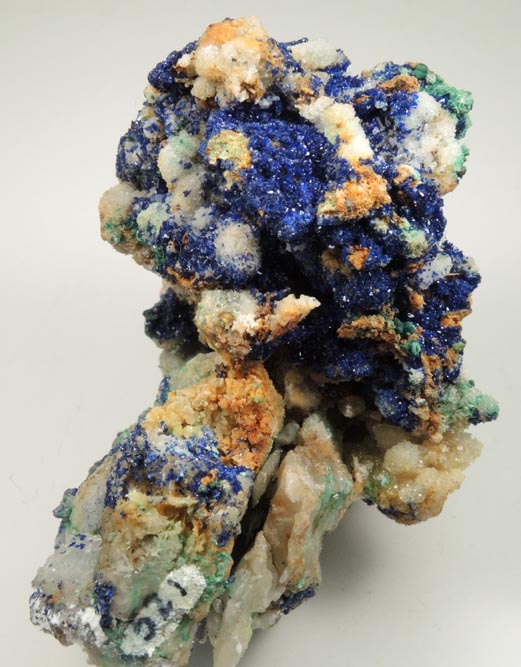 Azurite and Malachite on Quartz from Tsumeb Mine, Otavi-Bergland District, Oshikoto, Namibia