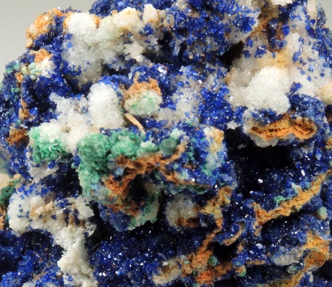 Azurite and Malachite on Quartz from Tsumeb Mine, Otavi-Bergland District, Oshikoto, Namibia