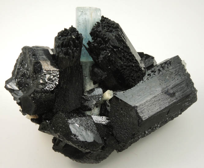 Beryl var. Aquamarine in Schorl Tourmaline from Erongo Mountains, 20 km north of Usakos, Damaraland, Namibia