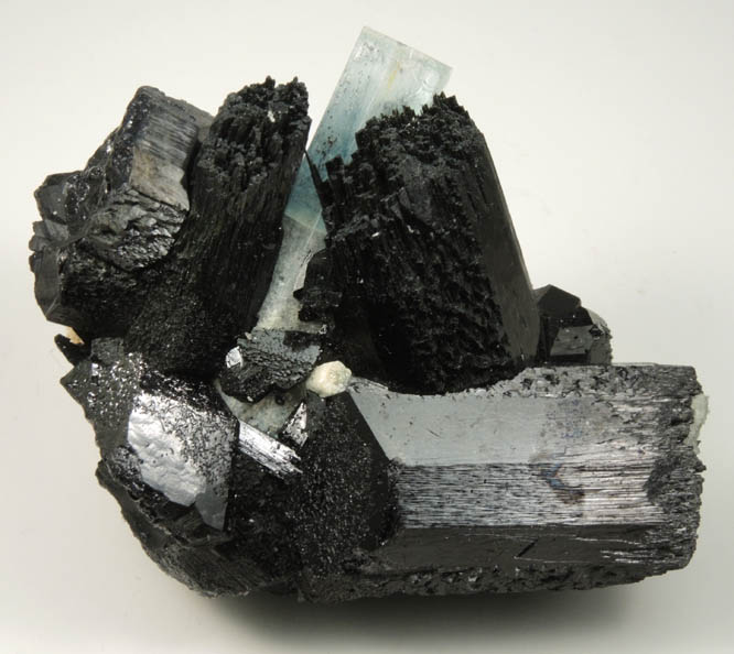 Beryl var. Aquamarine in Schorl Tourmaline from Erongo Mountains, 20 km north of Usakos, Damaraland, Namibia