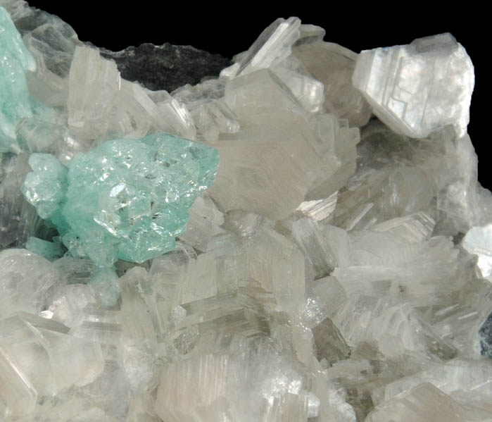 Apophyllite (rare blue-green color) on Heulandite from undisclosed new locality, Maharashtra, India