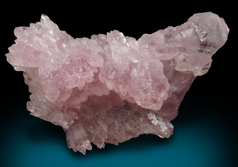 Quartz var. Rose Quartz Crystals from Alto da Pitorra, Laranjeiras, Galilia, Minas Gerais, Brazil