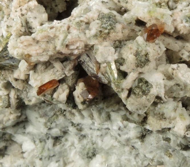 Titanite and Epidote on Albite from Tormiq area, northwest of Skardu, Haramosh Mountains, Baltistan, Gilgit-Baltistan, Pakistan