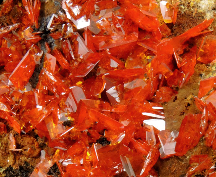 Wulfenite var. Red Wulfenite from Jianshan Mine, Kuruktag Mountains, 300 km southeast of rmqi, Shanshan County, Xinjiang Uygur Region, China