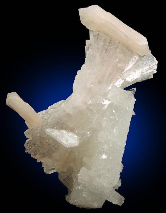 Stilbite on Heulandite on Quartz pseudomorph after Calcite from Jalgaon, Maharashtra, India