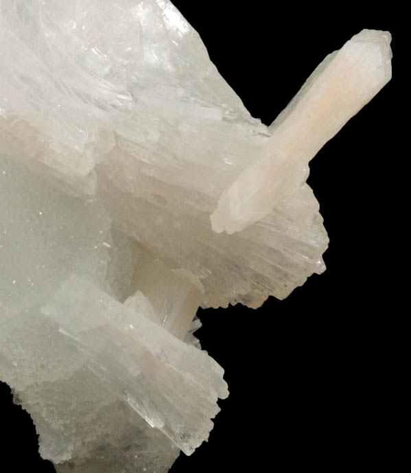 Stilbite on Heulandite on Quartz pseudomorph after Calcite from Jalgaon, Maharashtra, India