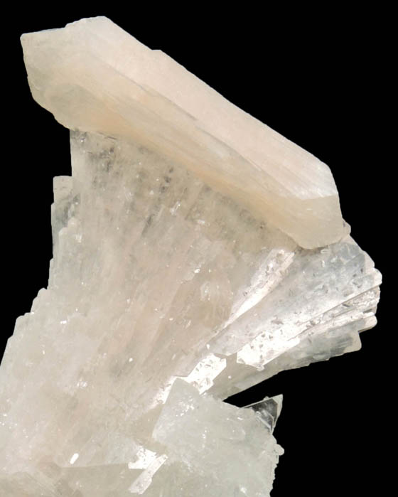 Stilbite on Heulandite on Quartz pseudomorph after Calcite from Jalgaon, Maharashtra, India