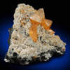 Wulfenite on Calcite from Tsumeb Mine, Otavi-Bergland District, Oshikoto, Namibia