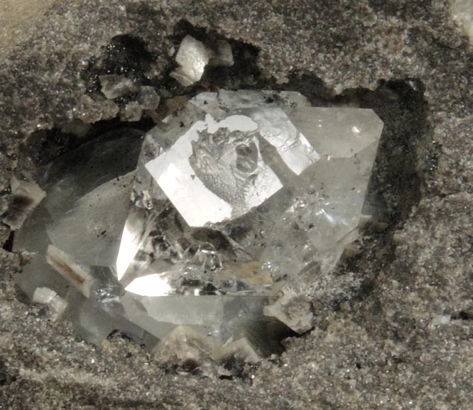 Quartz var. Herkimer Diamond in Calcite with Dolomite from Ace of Diamonds Mine, Middleville, Herkimer County, New York