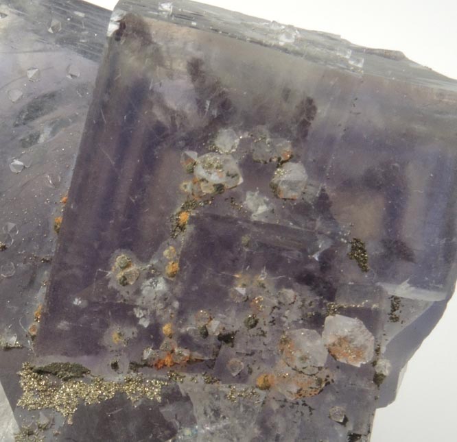 Fluorite with Calcite and Pyrite from Jbel el Hammam, 43 km SW of Meknès, Ait Mimoune, Khémisset, Morocco