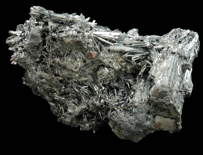 Stibnite with Calcite from Herja Mine (Kisbanya), Baia Mare, Maramures, Romania