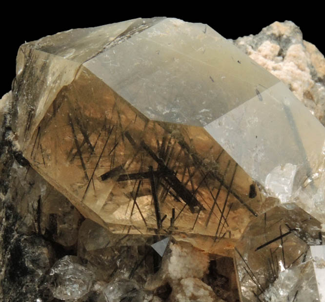 Quartz with Riebeckite inclusions from Zaga Ghar, near Hameed Abad Kafoor Dheri, Khyber Pakhtunkhwa, Pakistan
