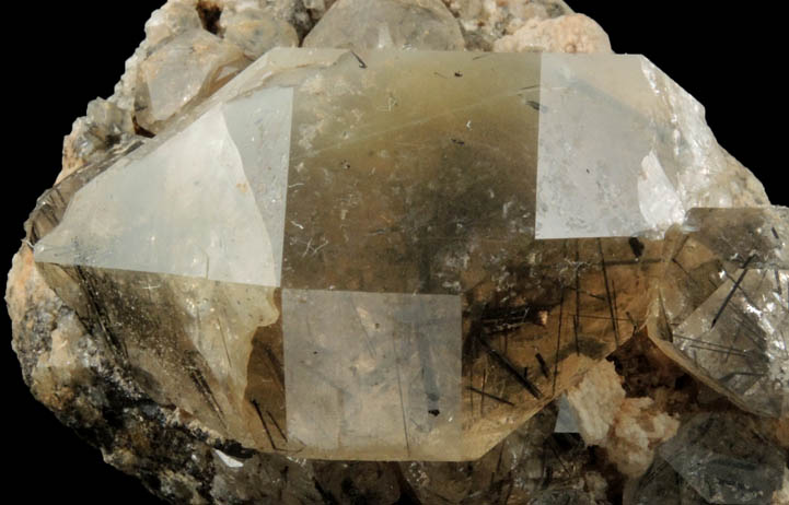 Quartz with Riebeckite inclusions from Zaga Ghar, near Hameed Abad Kafoor Dheri, Khyber Pakhtunkhwa, Pakistan