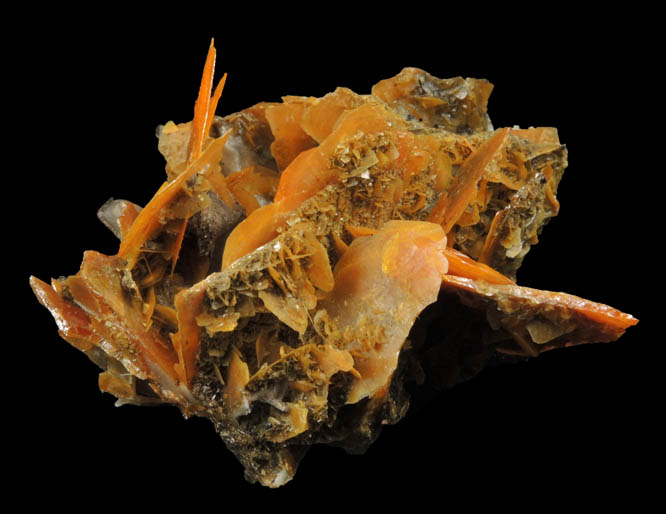 Wulfenite from Jianshan Mine, Kuruktag Mountains, 300 km southeast of rmqi, Shanshan County, Xinjiang Uygur Region, China