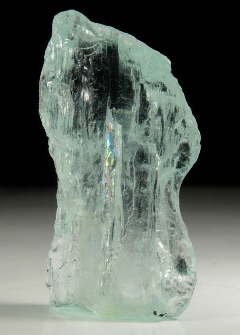 Beryl var. Aquamarine (complexly etched crystal) from Divino das Laranjeiras, Minas Gerais, Brazil