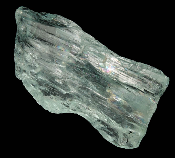 Beryl var. Aquamarine (complexly etched crystal) from Divino das Laranjeiras, Minas Gerais, Brazil