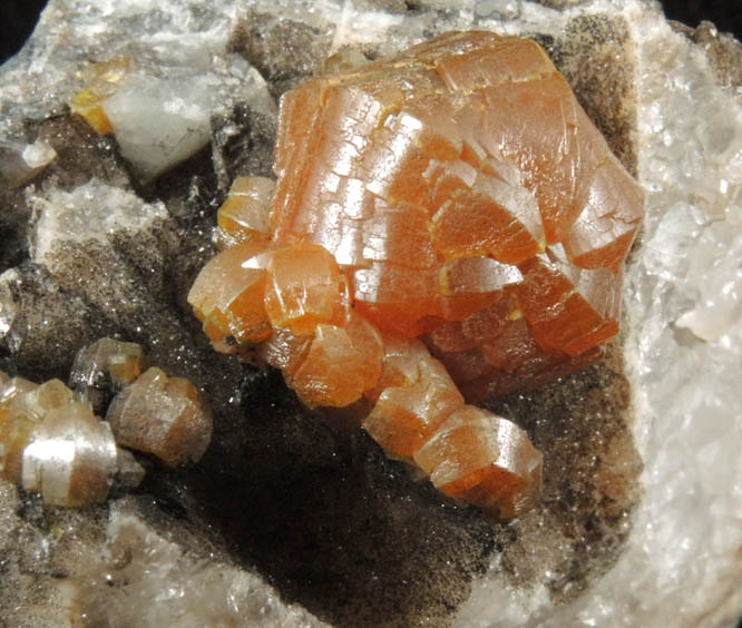 Mimetite var. Campylite (interpenetrant twins) from Drygill Mine, Caldbeck Fells, Cumberland, England