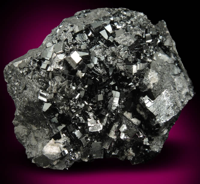 Braunite-II on Bixbyite from N'Chwaning II Mine, Kalahari Manganese Field, Northern Cape Province, South Africa