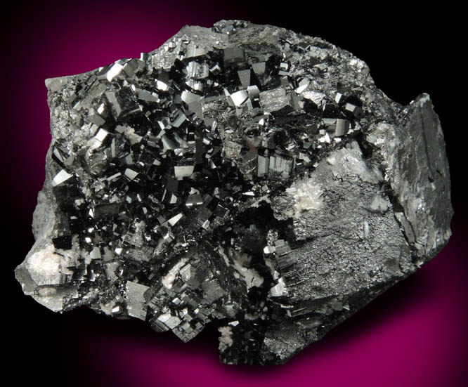 Braunite-II on Bixbyite from N'Chwaning II Mine, Kalahari Manganese Field, Northern Cape Province, South Africa