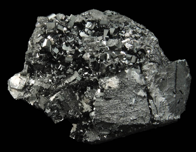 Braunite-II on Bixbyite from N'Chwaning II Mine, Kalahari Manganese Field, Northern Cape Province, South Africa