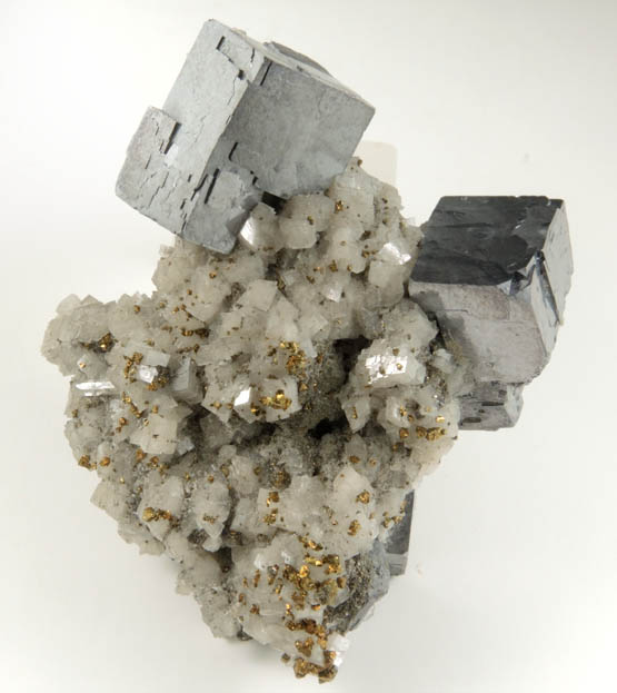 Galena on Dolomite with Chalcopyrite from Sweetwater Mine, Viburnum Trend, Reynolds County, Missouri