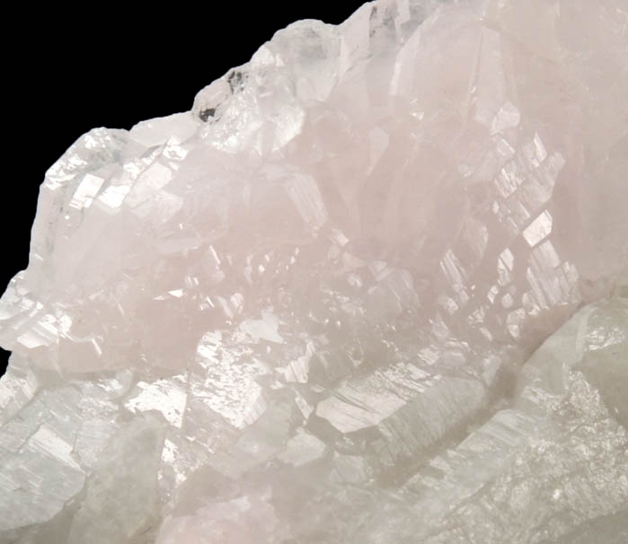 Quartz var. Rose Quartz Crystals from Mount Mica Quarry, Paris, Oxford County, Maine