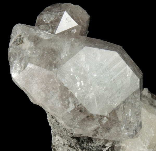 Quartz var. Herkimer Diamonds in Calcite with Dolomite, Pyrite from Eastern Rock Products Quarry (Benchmark Quarry), St. Johnsville, Montgomery County, New York