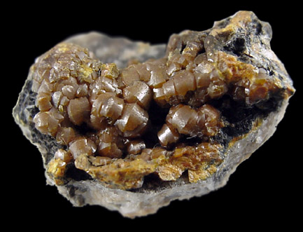 Mimetite var. Campylite from Dry Gill Mine, Caldbeck Fells, Cumberland, England