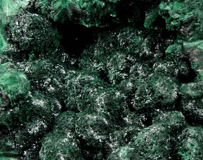 Malachite from Kolwezi Mining District, 240 km WNW of  Lubumbashi, Katanga Copperbelt, Lualaba Province, Democratic Republic of the Congo