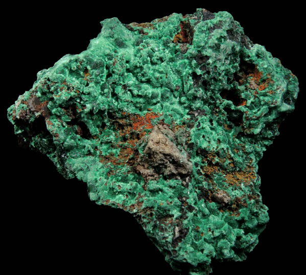 Malachite from Kolwezi Mining District, 240 km WNW of  Lubumbashi, Katanga Copperbelt, Lualaba Province, Democratic Republic of the Congo