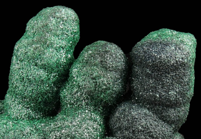 Malachite (stalactitic) from Kolwezi Mining District, 240 km WNW of  Lubumbashi, Katanga Copperbelt, Lualaba Province, Democratic Republic of the Congo